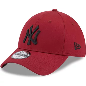 Boné curvo vermelho justo com logo azul marinho 39THIRTY Comfort da New York Yankees MLB da New Era