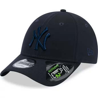 Boné curvo azul marinho ajustável com logo azul marinho 9FORTY Repreve da New York Yankees MLB da New Era