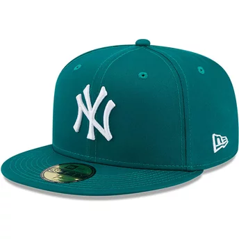 Boné plano verde justo 59FIFTY League Essential da New York Yankees MLB da New Era