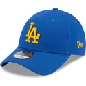 bone-curvo-azul-ajustavel-com-logo-amarelo-9forty-league-essential-da-los-angeles-dodgers-mlb-da-new-era