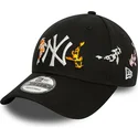 bone-curvo-preto-ajustavel-9forty-koi-fish-da-new-york-yankees-mlb-da-new-era