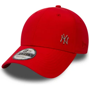 Boné curvo vermelho ajustável 9FORTY Flawless Logo dos New York Yankees MLB da New Era