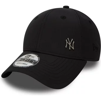 Boné curvo preto ajustável 9FORTY Flawless Logo dos New York Yankees MLB da New Era