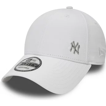 Boné curvo branco ajustável 9FORTY Flawless Logo dos New York Yankees MLB da New Era