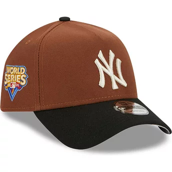 Boné curvo castanho e preto snapback 9FORTY A Frame Harvest da New York Yankees MLB da New Era