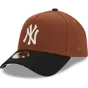 bone-curvo-castanho-e-preto-snapback-9forty-a-frame-harvest-da-new-york-yankees-mlb-da-new-era