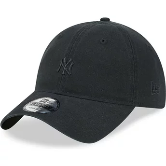 Boné curvo preto ajustável com logo preto 9TWENTY Mini Logo da New York Yankees MLB da New Era
