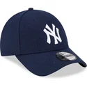 bone-curvo-azul-marinho-ajustavel-9forty-essential-melton-wool-da-new-york-yankees-mlb-da-new-era