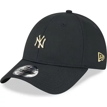 Boné curvo preto ajustável 9FORTY Pin da New York Yankees MLB da New Era
