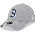 bone-curvo-cinza-ajustavel-com-logo-azul-9forty-essential-melton-wool-da-boston-red-sox-mlb-da-new-era