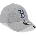 bone-curvo-cinza-ajustavel-com-logo-azul-9forty-essential-melton-wool-da-boston-red-sox-mlb-da-new-era