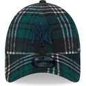 bone-curvo-verde-ajustavel-com-logo-azul-9forty-check-da-new-york-yankees-mlb-da-new-era