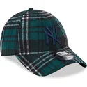 bone-curvo-verde-ajustavel-com-logo-azul-9forty-check-da-new-york-yankees-mlb-da-new-era