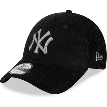 Boné curvo preto ajustável 9FORTY Wide Cord da New York Yankees MLB da New Era