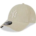 bone-curvo-bege-ajustavel-9forty-wide-cord-da-new-york-yankees-mlb-da-new-era