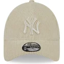 bone-curvo-bege-ajustavel-9forty-wide-cord-da-new-york-yankees-mlb-da-new-era