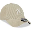 bone-curvo-bege-ajustavel-9forty-wide-cord-da-new-york-yankees-mlb-da-new-era