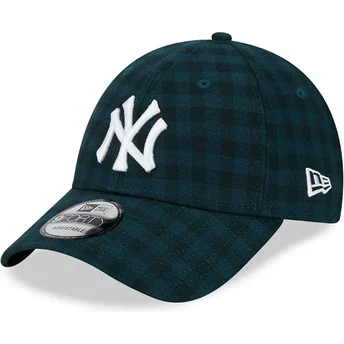 Boné curvo verde ajustável 9FORTY Flannel da New York Yankees MLB da New Era