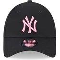 bone-curvo-preto-ajustavel-com-logo-rosa-9forty-neon-da-new-york-yankees-mlb-da-new-era