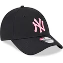 bone-curvo-preto-ajustavel-com-logo-rosa-9forty-neon-da-new-york-yankees-mlb-da-new-era