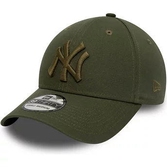 Boné curvo verde justo com logo verde 39THIRTY League Essential da New York Yankees MLB da New Era