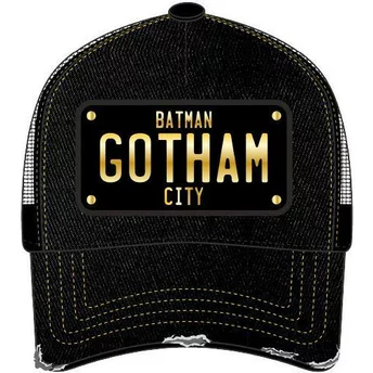 Boné trucker preto con placa Gotham City Batman DC6 BATP1 DC Comics da Capslab