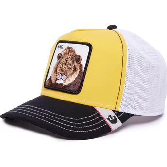 Boné trucker amarelo, branco e preto leão King MV Lion The Farm MVP da Goorin Bros.