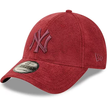Boné curvo vermelho ajustável com logo vermelho 9FORTY Towelling da New York Yankees MLB da New Era