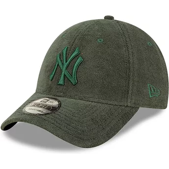 Boné curvo verde ajustável com logo verde 9FORTY Towelling da New York Yankees MLB da New Era