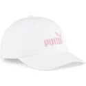 bone-curvo-branco-ajustavel-com-logo-rosa-essentials-no1-da-puma
