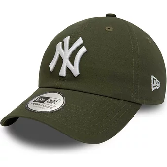 Boné curvo verde ajustável 9TWENTY League Essential da New York Yankees MLB da New Era