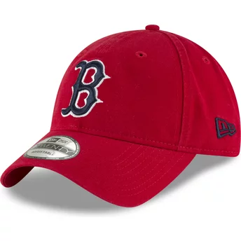 Boné curvo vermelho ajustável com logo azul marinho 9TWENTY Core Classic da Boston Red Sox MLB da New Era