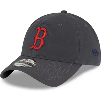 Boné curvo cinza ajustável com logo vermelho 9TWENTY Core Classic da Boston Red Sox MLB da New Era