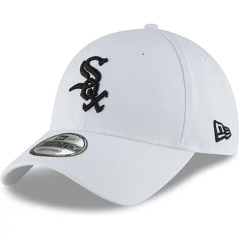 Boné curvo branco ajustável com logo preto 9TWENTY Core Classic da Chicago White Sox MLB da New Era