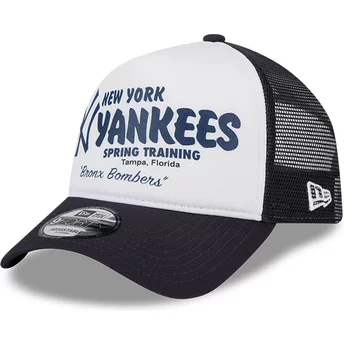 Boné trucker branco e azul marinho 9FORTY A Frame Team da New York Yankees MLB da New Era