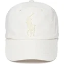 bone-curvo-bege-claro-ajustavel-com-logo-bege-big-pony-chino-classic-sport-da-polo-ralph-lauren