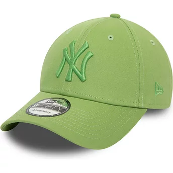 Boné curvo verde ajustável com logo verde 9FORTY League Essential da New York Yankees MLB da New Era
