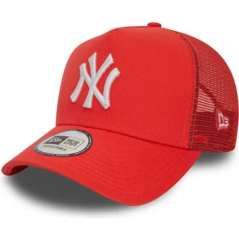 Boné trucker vermelho A Frame League Essential da New York Yankees MLB da New Era