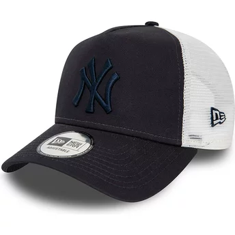 Boné trucker azul marinho e branco com logo azul marinho A Frame League Essential da New York Yankees MLB da New Era