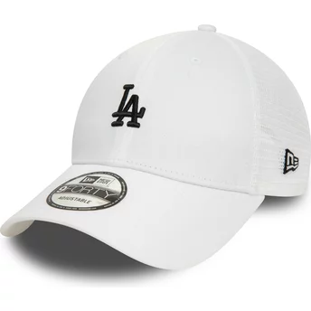 Boné trucker branco ajustável 9FORTY Home Field da Los Angeles Dodgers MLB da New Era