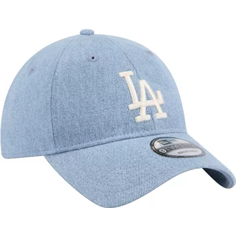 Boné curvo azul ajustável 9TWENTY Washed Denim da Los Angeles Dodgers MLB da New Era