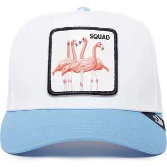 Boné trucker branco e azul flamingo Squad The Farm Premium da Goorin Bros.