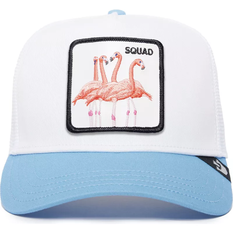 bone-trucker-branco-e-azul-flamingo-squad-the-farm-premium-da-goorin-bros