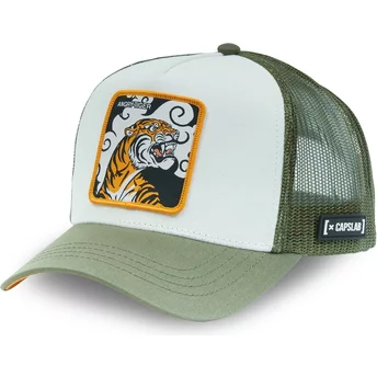 Boné trucker branco e verde tigre Angry Tiger CL4 TIG Fantastic Beasts da Capslab