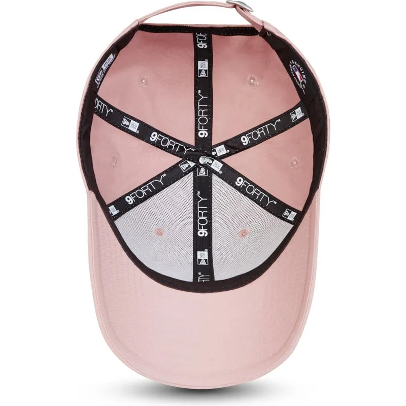 bone-curvo-rosa-claro-ajustavel-com-logo-branco-9forty-league-essential-da-new-york-yankees-mlb-da-new-era