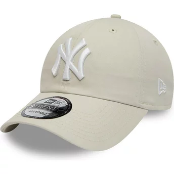 Boné curvo bege ajustável 9TWENTY League Essential da New York Yankees MLB da New Era