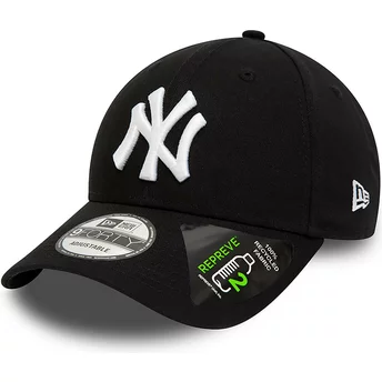 Boné curvo preto ajustável 9FORTY REPREVE League Essential da New York Yankees MLB da New Era