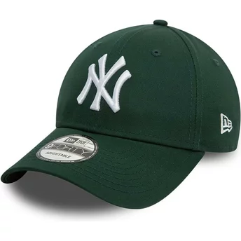 Boné curvo verde escuro ajustável 9FORTY League Essential da New York Yankees MLB da New Era