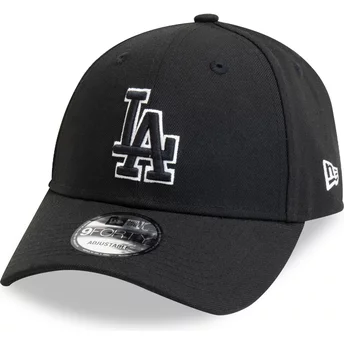 Boné curvo preto ajustável 9FORTY Pop Outline da Los Angeles Dodgers MLB da New Era