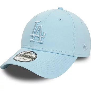 Boné curvo azul claro ajustável com logo azul claro 9FORTY League Essential da Los Angeles Dodgers MLB da New Era